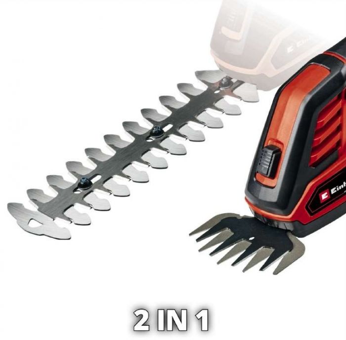 Ножиці для трави акум Einhell GE-CG 18/100 Li T - Solo, 18В, PXC, леза 100/200 мм, телескоп. ручка, 0.7 кг (без АКБ і ЗП)