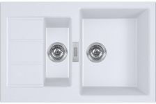 Кухонна мийка Franke Sirius 2.0 S2D 651-78/143.0632.390/дві чаші/тектонайт/780х500х200(150)/врізна/білий