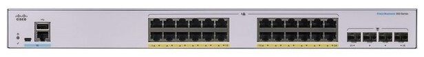 Комутатор Cisco CBS350 Managed 24-port GE, PoE, 4x1G SFP