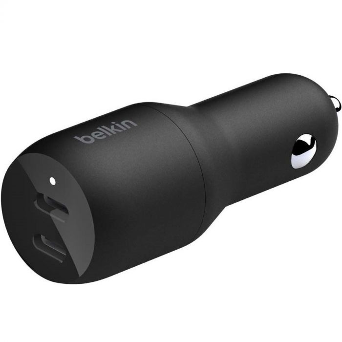 Зарядний пристрій автомобільний Belkin 36Вт 2хUSB-C PD, чорний