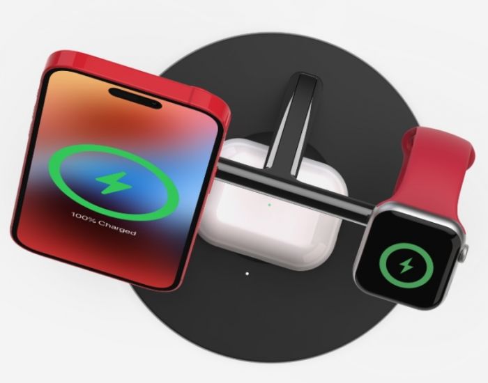 Зарядний пристрій бездротовий Belkin 3в1 MagSafe iPhone/Watch/AirPods, білий