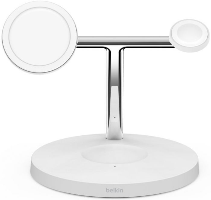 Зарядний пристрій бездротовий Belkin 3в1 MagSafe iPhone/Watch/AirPods, білий