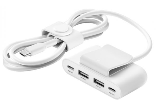 Адаптер Belkin 2хUSB-C/2хUSB-A, 2м, білий