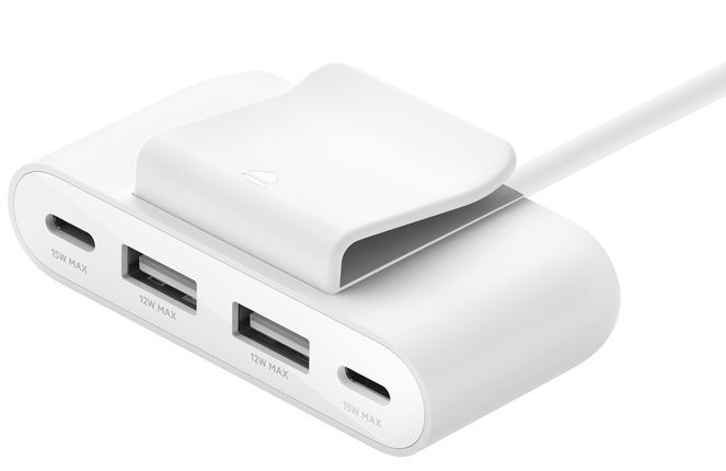 Адаптер Belkin 2хUSB-C/2хUSB-A, 2м, білий