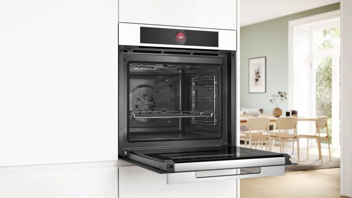 Духова шафа Bosch електрична, 71л, A+, дисплей, конвекція, піроліз, білий