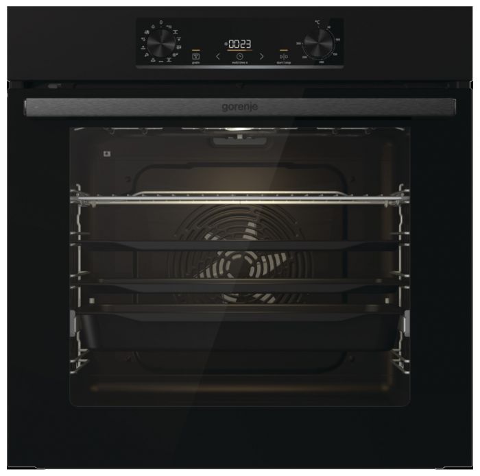Духова шафа Gorenje електрична, 77л, A+, пара, дисплей, піроліз, чорний