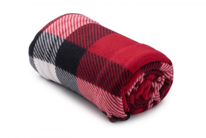 Плед Ardesto Fleece, 130x160 см, 100% поліестер, клітинка червоно-чорна