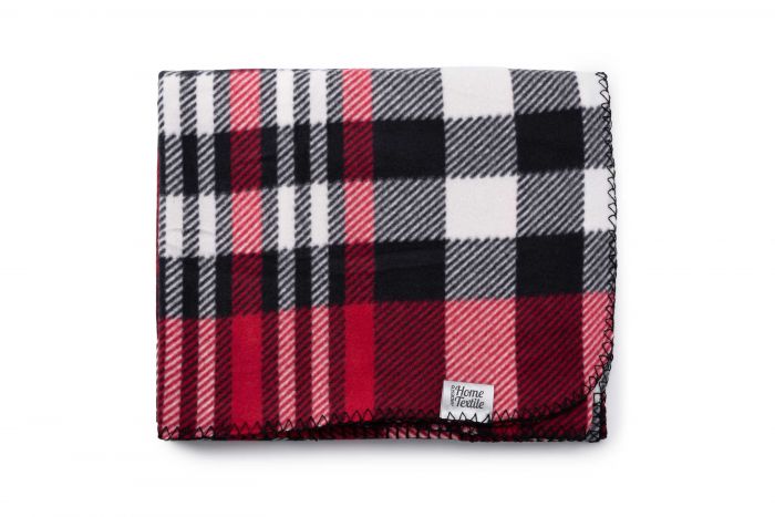 Плед Ardesto Fleece, 130x160 см, 100% поліестер, клітинка червоно-чорна