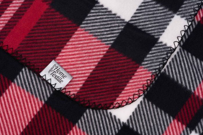 Плед Ardesto Fleece, 130x160 см, 100% поліестер, клітинка червоно-чорна