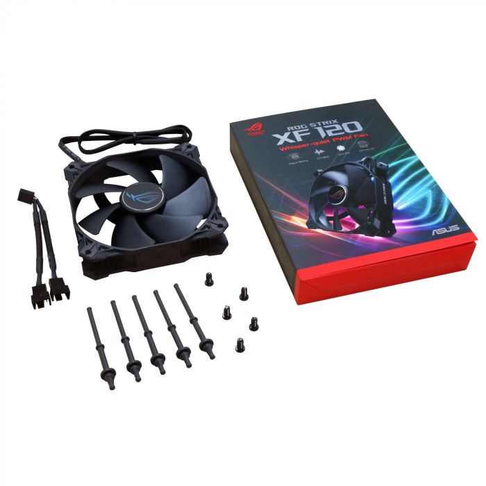 Корпусный вентилятор ASUS ROG STRIX XF 120, 120мм, 250-1800rpm, 4pin PWM, 22.5dBa