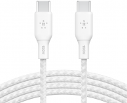 Кабель заряджання/синхронізації Belkin USB-С > USB-С 3м, 100Вт, плетений, білий