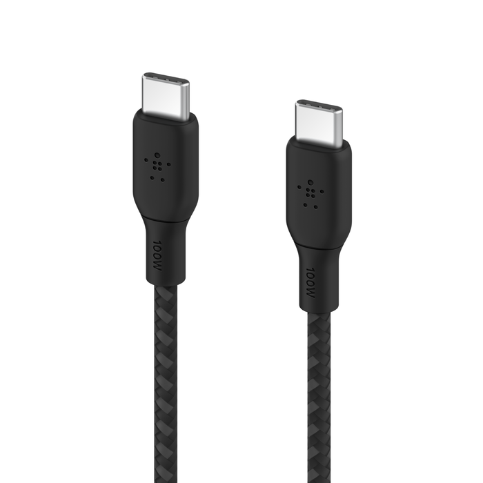 Кабель заряджання/синхронізації Belkin USB-С > USB-С 3м, 100Вт, плетений, чорний