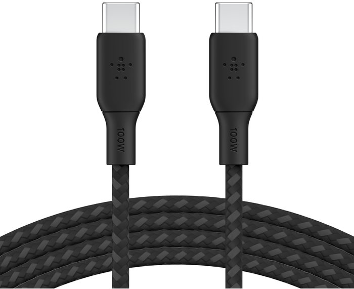 Кабель заряджання/синхронізації Belkin USB-С > USB-С 3м, 100Вт, плетений, чорний