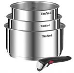Набір посуду Tefal Ingenio Emotion 4 предмети, нержавіюча сталь, змінна ручка, 16 см (1.7 л), 18 см (2.2 л), 20 см (2.7 л)