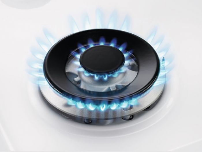 Варильна поверхня Electrolux газова на склі, 75см, чавун, білий