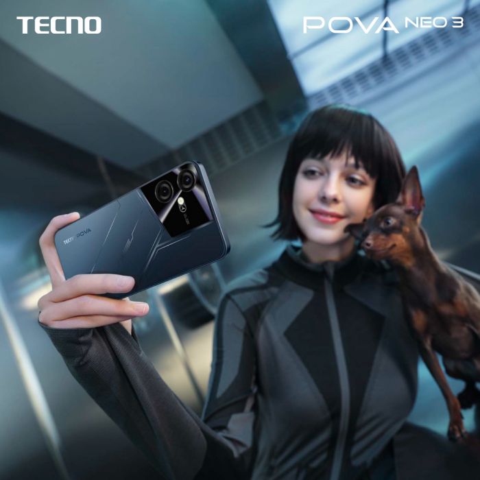 Смартфон TECNO POVA NEO 3 (LH6n) 6.82" 8/128GB, 2SIM, 7000mAh, Mecha Black