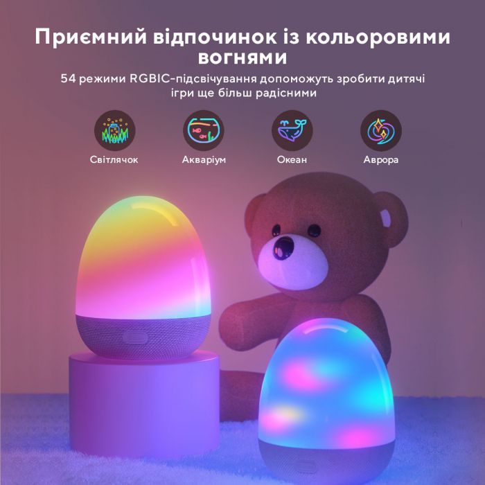 Настільний світильник розумний Govee H6057 Night Light, RGBIC, WI-FI/Bluetooth, білий
