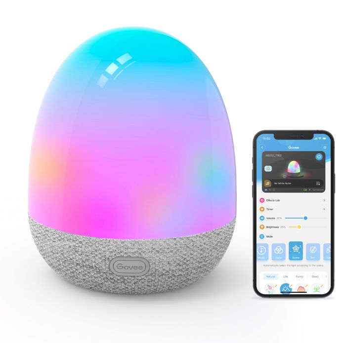 Настільний світильник розумний Govee H6057 Night Light, RGBIC, WI-FI/Bluetooth, білий