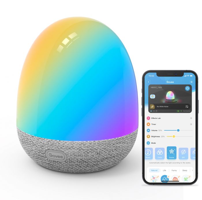 Настільний світильник розумний Govee H6057 Night Light, RGBIC, WI-FI/Bluetooth, білий