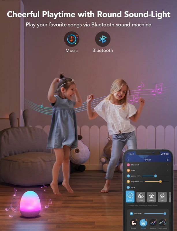 Настільний світильник розумний Govee H6057 Night Light, RGBIC, WI-FI/Bluetooth, білий