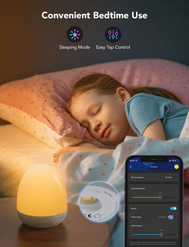 Настільний світильник розумний Govee H6057 Night Light, RGBIC, WI-FI/Bluetooth, білий
