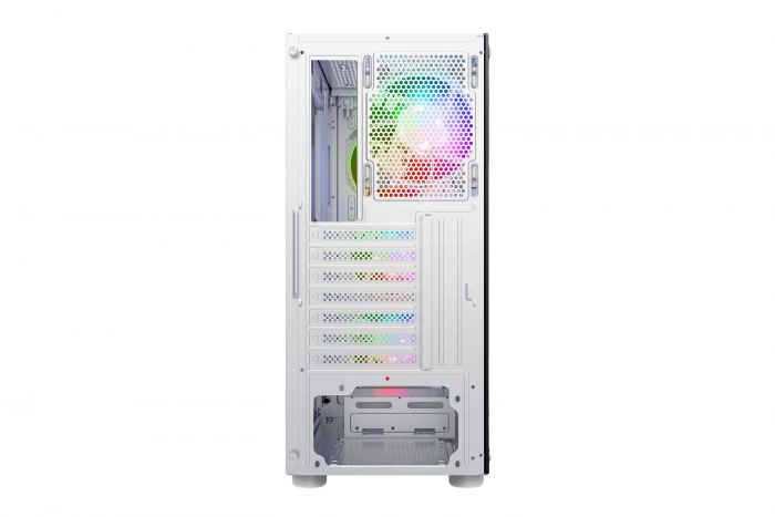 Корпус 2E Gaming Hexagon G338W, без БЖ, 2xUSB 3.0, 1xUSB Type-C, 1x120mm, 3x120mm ARGB, TG Side Panel, ATX, білий