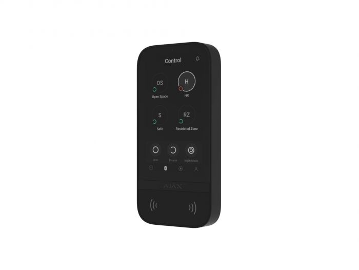 Клавіатура з сенсорним дисплеєм Ajax KeyPad TouchScreen, jeweller, бездротовий, чорний