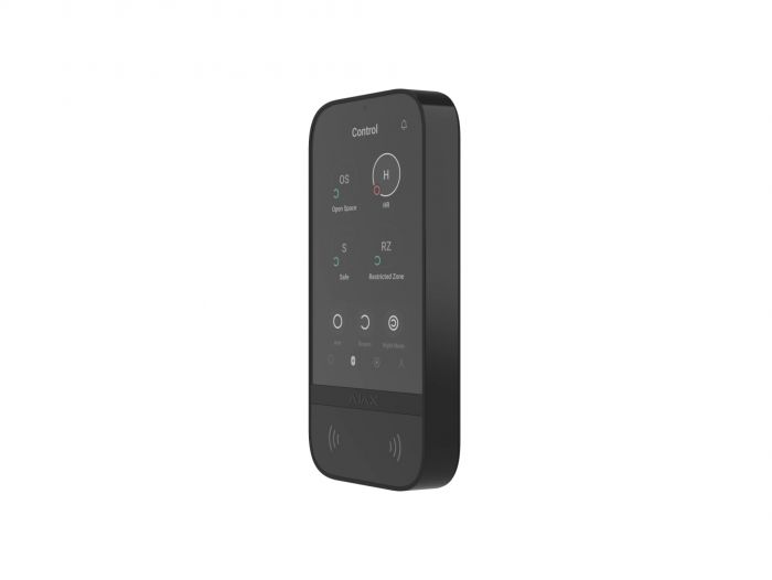 Клавіатура з сенсорним дисплеєм Ajax KeyPad TouchScreen, jeweller, бездротовий, чорний