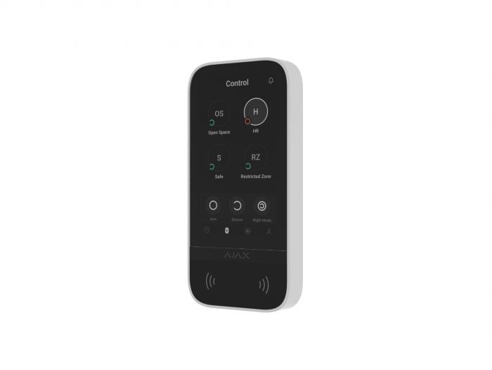 Клавіатура з сенсорним дисплеєм Ajax KeyPad TouchScreen, jeweller, бездротовий, білий