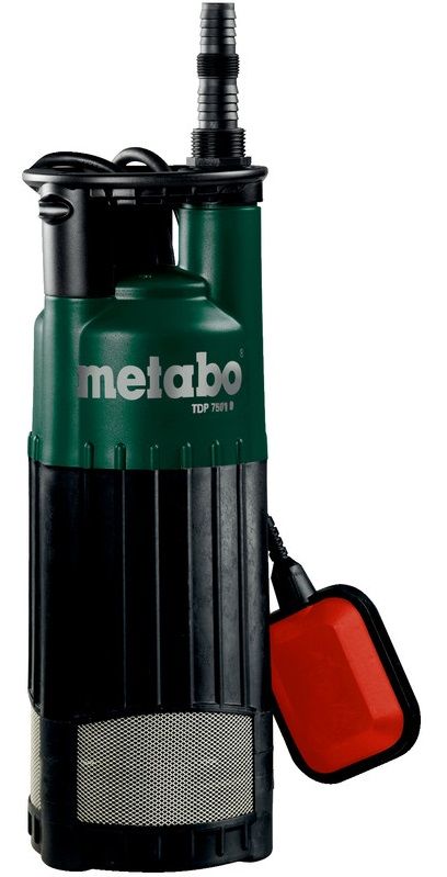 Насос занурювальний напірний Metabo TDP 7501 S , 1000Вт, 7.5куб/год, висота подачі 34м, занурення до 7м, внутрішня різьба 1", 9.1кг