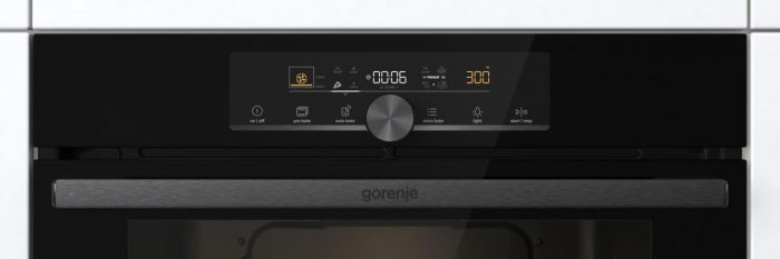Шафа Gorenje духова електрична, 77л, дисплей, піроліз, A+, чорний