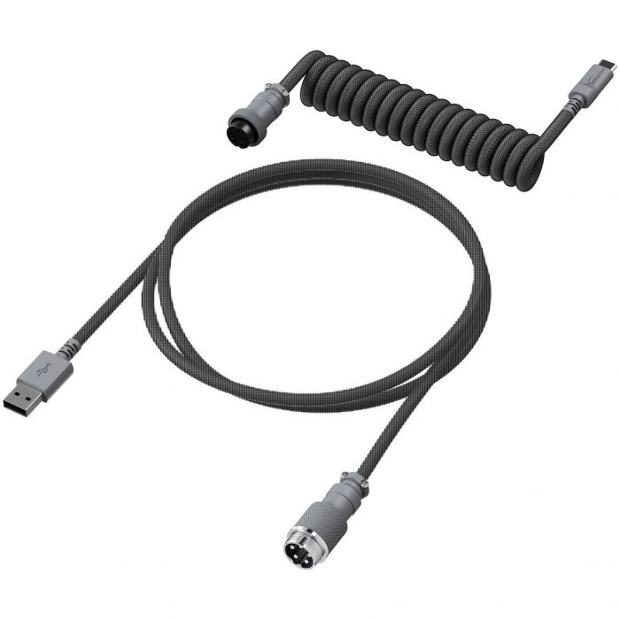 Кабель HyperX USB-A - USB-C спіральний, 1.37м Grey