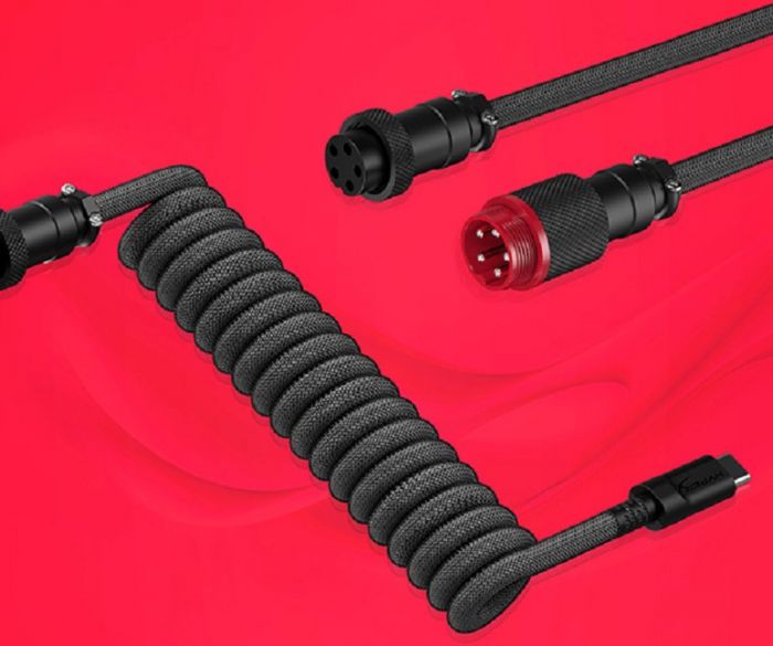 Кабель HyperX USB-A - USB-C спіральний, 1.37м Grey