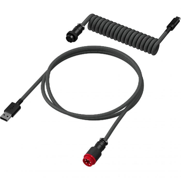 Кабель HyperX USB-A - USB-C спіральний, 1.37м Grey/Black