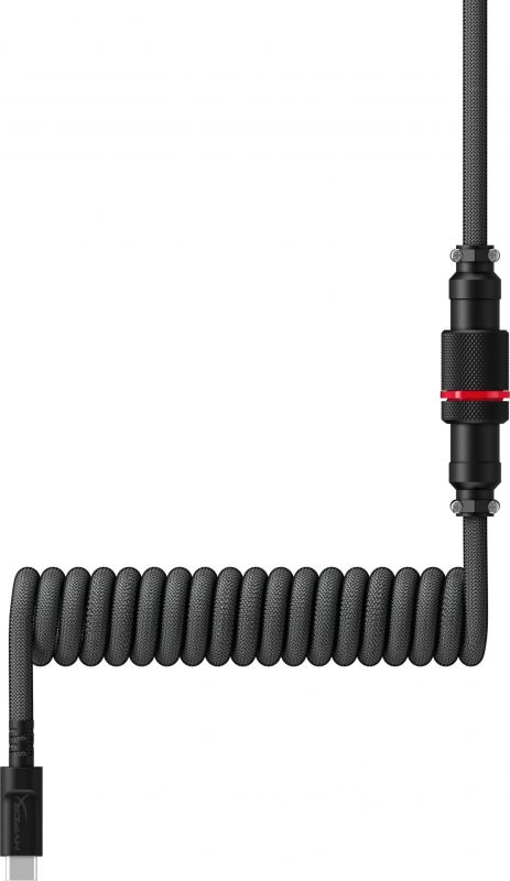 Кабель HyperX USB-A - USB-C спіральний, 1.37м Grey/Black
