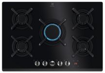 Варильна поверхня Electrolux газова на склі, 75см, чавун, електрон. керування, Hob2Hood, чорний