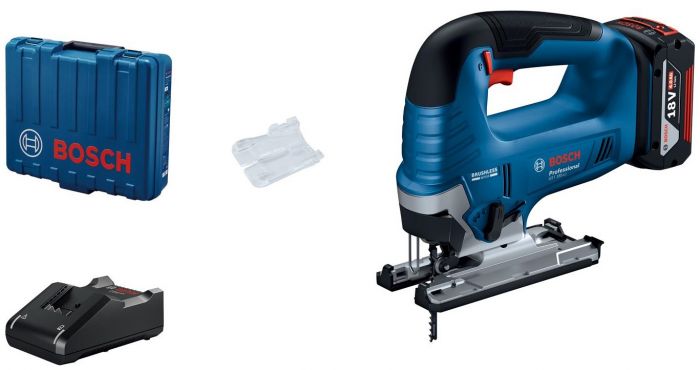 Лобзик Bosch GST 185-LI, акумуляторний 18В, Акб 4Аг, 0-3500 об/хв, хід 26мм, кейс, 2кг