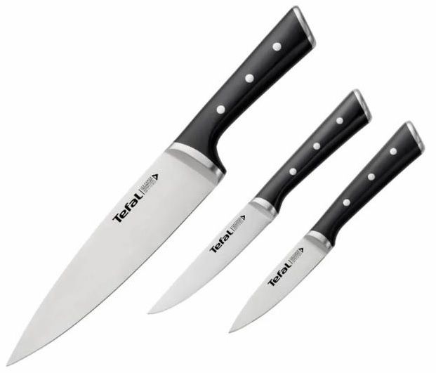 Набір ножів Tefal Ice Force 3 предмети, нержавіюча сталь, пластик