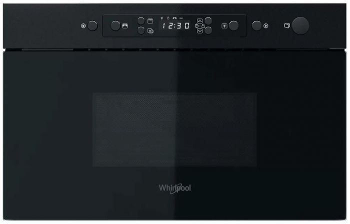 Мікрохвильова піч Whirlpool вбудовувана, 22л, електронне упр., 750Вт, гриль, дисплей, чорний