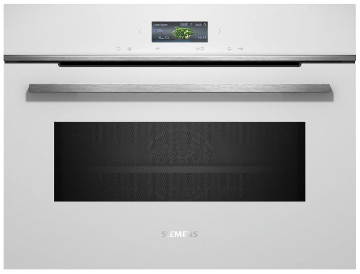 Духова шафа Siemens електрична компактна, 45л, A, дисплей, конвекція, ф-ція мікрохвиль, білий