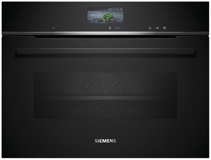 Духова шафа Siemens електрична компактна, 47л, A+, дисплей, конвекція, чорний