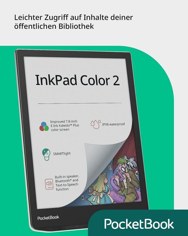 Електронна книга PocketBook 743C InkPad Color 2, Moon Silver