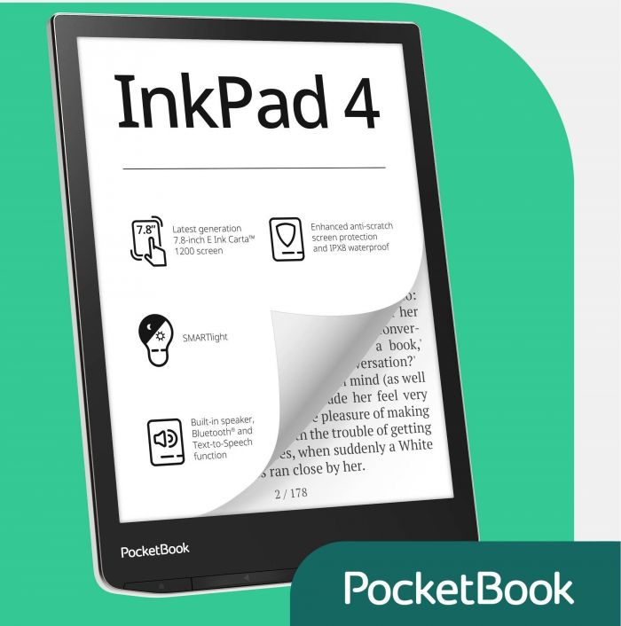 Електронна книга PocketBook 743G InkPad 4, Stardust Silver
