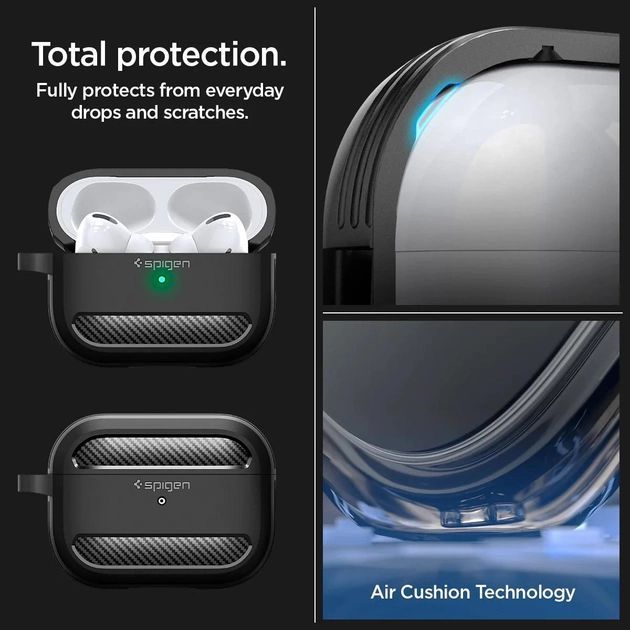 Чохол Spigen для Apple AirPods Pro 2 Rugged Armor, Black