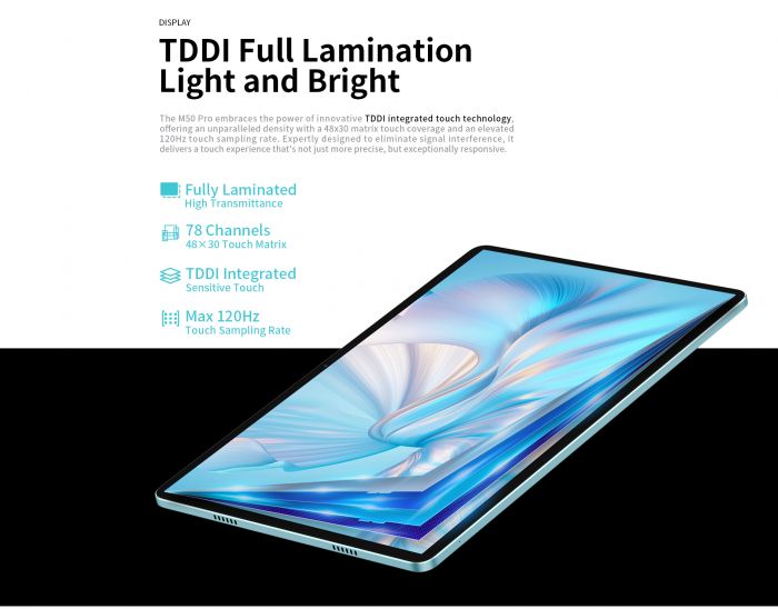 Планшет Teclast M50 Pro 10.1" 8ГБ, 256ГБ, LTE, 6000мА•год, Android, блакитний