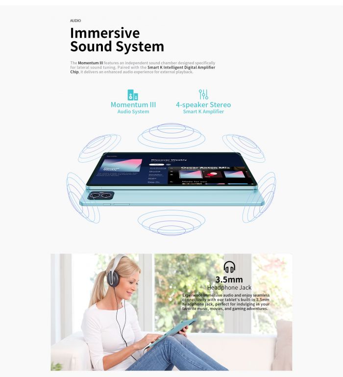 Планшет Teclast M50 Pro 10.1" 8ГБ, 256ГБ, LTE, 6000мА•год, Android, блакитний