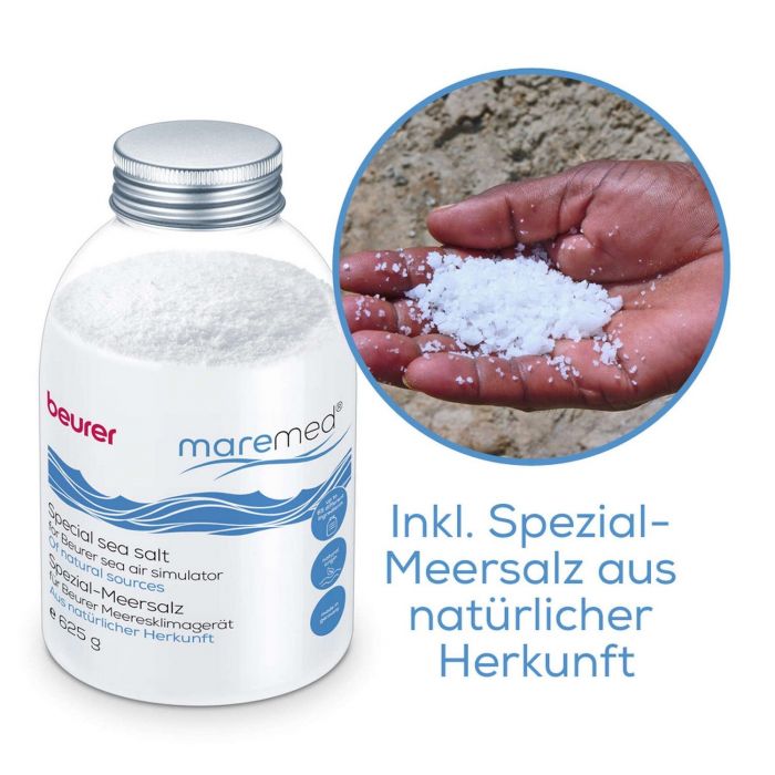 Очисник повітря Beurer Maremed, 50м2, 150м3/год, дисплей, 2-грубої очистки+1 водяний, створення морського клімату, білий