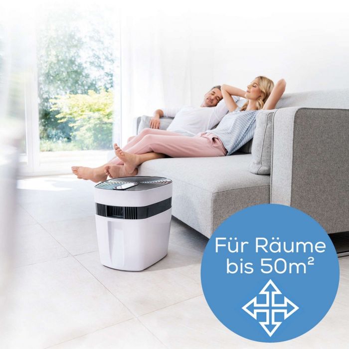 Очисник повітря Beurer Maremed, 50м2, 150м3/год, дисплей, 2-грубої очистки+1 водяний, створення морського клімату, білий