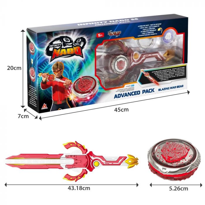 Дзиґа Infinity Nado VI серія Advanced Pack Blazing War Bear Палаючий Бойовий Ведмідь
