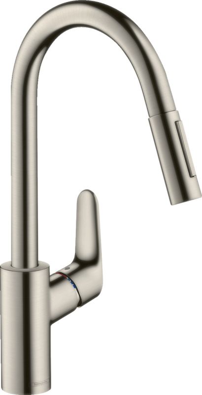 Змішувач для кухні Hansgrohe Focus M41, довж.виливу - 235мм, витяжний, 1важіль, KM240, сталь